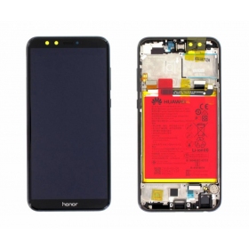Huawei Honor 9 Lite ekrāns (melns) (ar rāmīti baterija) (service pack) (oriģināls)