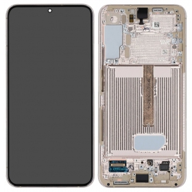 Ekranas Samsung S906 S22 Plus su lietimui jautriu stikliuku un rėmeliu White/Cream/Sky Blue oriģināls (service pack)