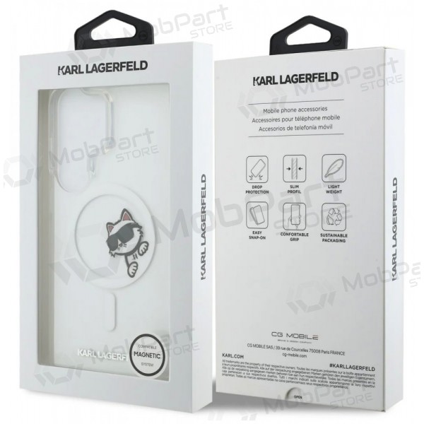 Samsung Galaxy S26 Ultra maciņš - Karl Lagerfeld IML Choupette Peekaboo Logo Magnetic (caurspīdīgs)
