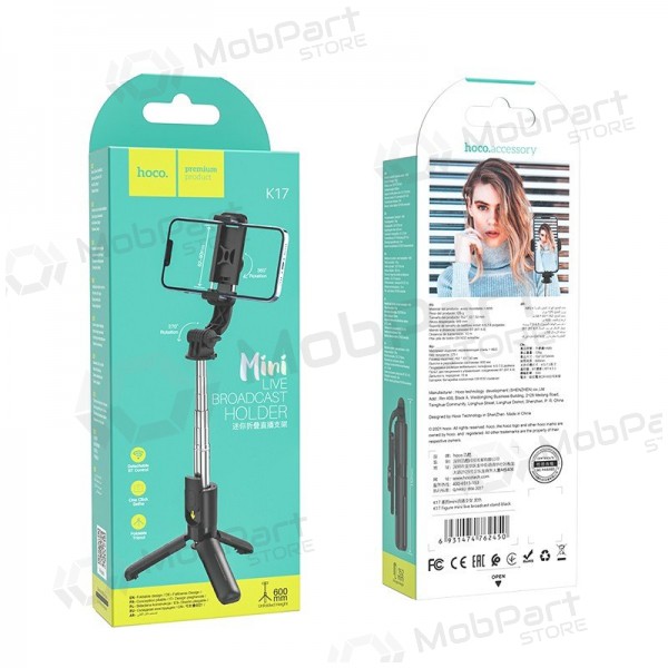 Pašbilžu nūja Hoco K17 Mini su trikojo funkcija melna