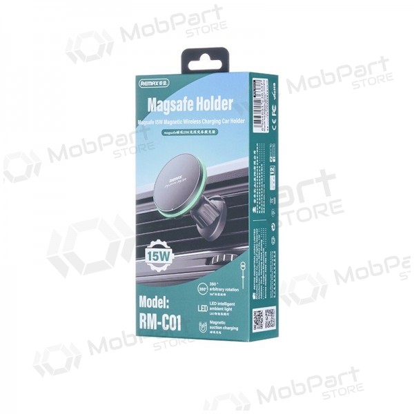 Automobilinis laikiklis-lādētājs Remax RM-C01 MagSafe 15W melns
