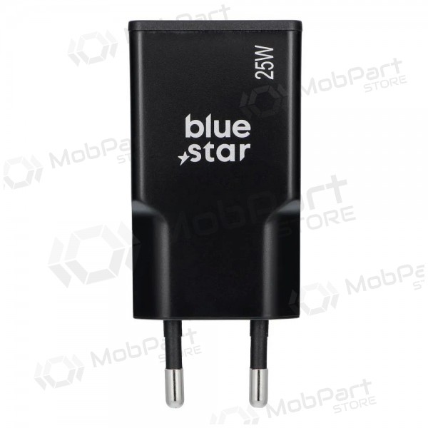 Tālruņa lādētājs Blue Star Slim 25 W GaN USB-C + USB-A melns
