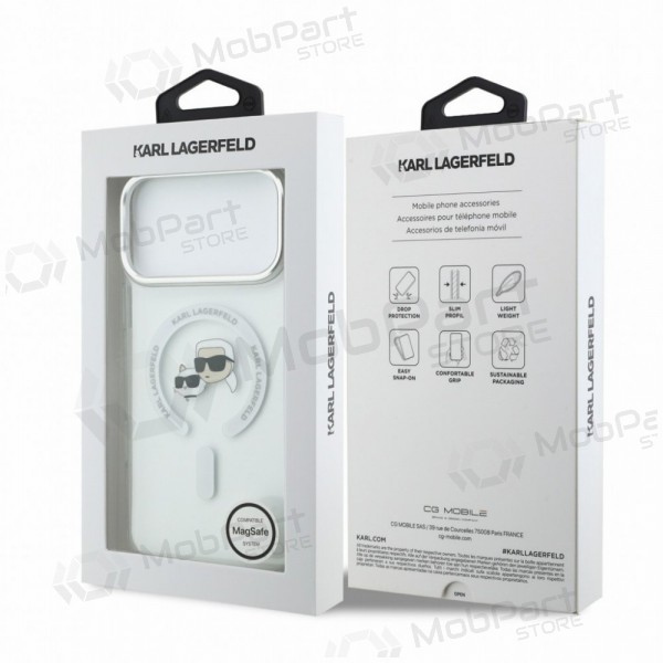 Apple iPhone 18 Pro Max maciņš - Karl Lagerfeld IML K&CH Heads Metal Frame MagSafe (caurspīdīgs)