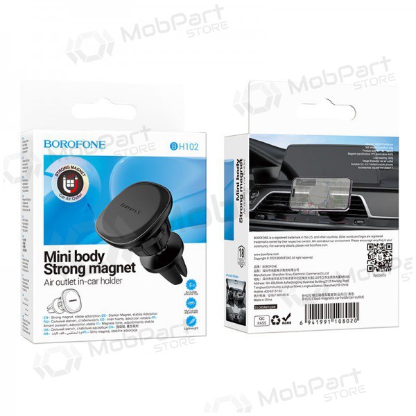 Tālruņa turētājs automobiļiem Borofone BH102 (air vent) melns