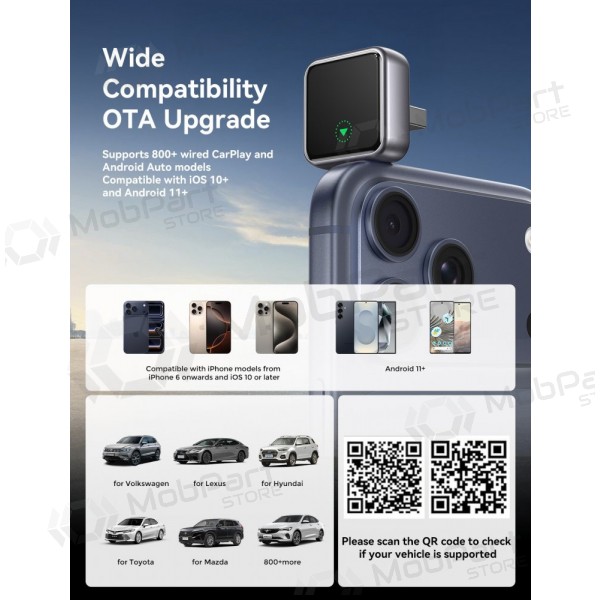 Bezvadu CarPlay / Android Auto adapteris Joyroom JR-CP3 melns