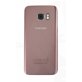 Samsung G930F Galaxy S7 aizmugurējais baterijas vāciņš rozā (rose pink) (lietots grade A, oriģināls)