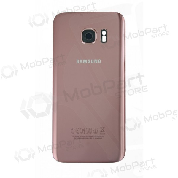 Samsung G930F Galaxy S7 aizmugurējais baterijas vāciņš rozā (rose pink) (lietots grade A, oriģināls)