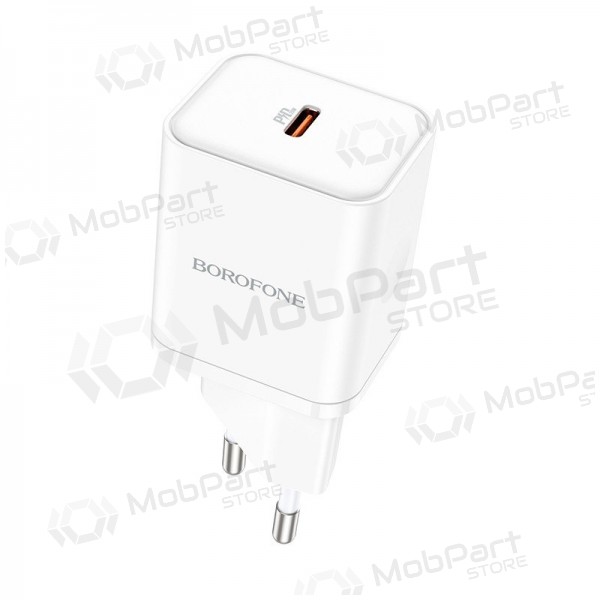 Lādētājs buitinis Borofone BN6 Type-C PD+QC3.0 20W, balts