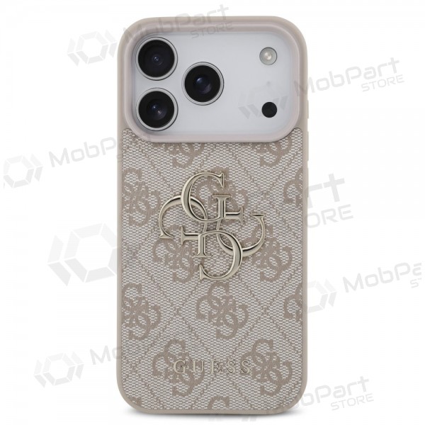 Apple iPhone 17 Pro maciņš - Guess PU 4G Metal Logo (rozā)