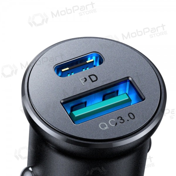 Lādētājs automobilinis Joyroom CCN05 USB-C/USB-A 30W melns