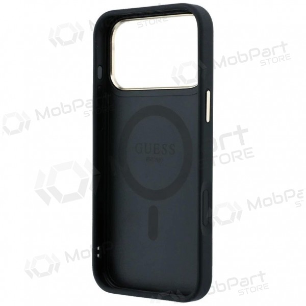 Apple iPhone 18 Pro Max maciņš - Guess PU 4G Ring Stand MagSafe (melns)