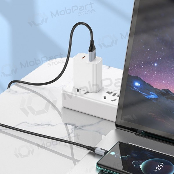 USB-C kabelis Borofone BX101 USB-A uz USB-C 1 m balts