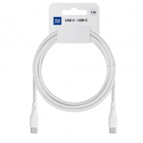 USB-C kabelis Blue Star PJ73-13-3 USB-C uz USB-C 1 m 60 W balts