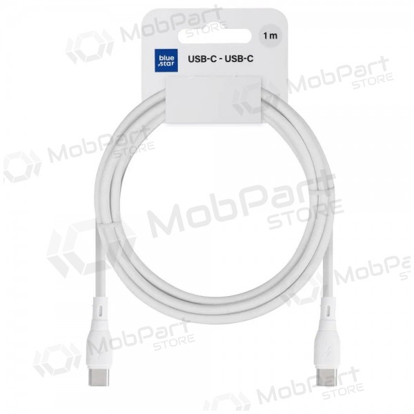 USB-C kabelis Blue Star PJ73-13-3 USB-C uz USB-C 1 m 60 W balts