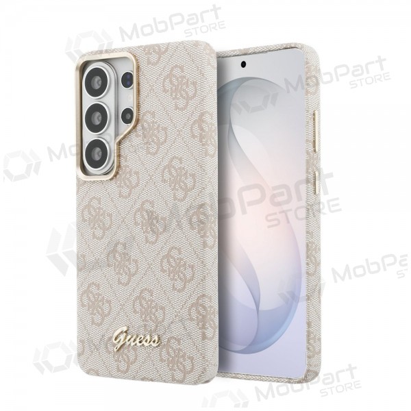 Samsung Galaxy S26 Ultra maciņš - Guess PU 4G Script Metal Logo Magnetic (rozā)