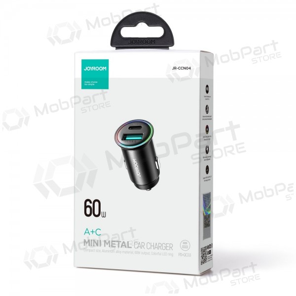 Lādētājs automobilinis Joyroom JR-CCN04 USB-C/USB-A 60W melns