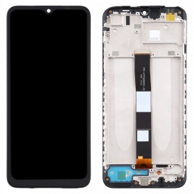 Xiaomi Redmi 9A / 9C / 9AT ekrāns (melns) (ar rāmīti) (service pack) (oriģināls)