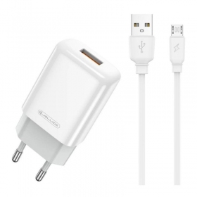 Lādētājs buitinis Jellico EU01 2.4A USB + MicroUSB balts