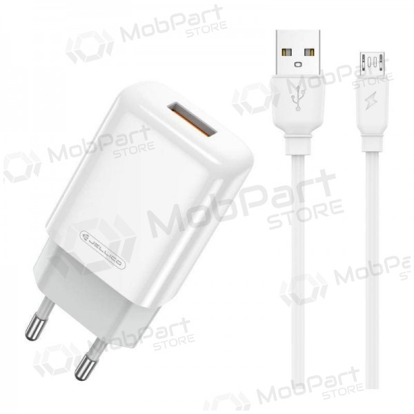 Lādētājs buitinis Jellico EU01 2.4A USB + MicroUSB balts