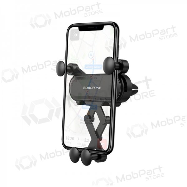 Automobilinis Universāls telefono laikiklis Borofone BH19 tvirtinamas ant ventiliacijos grotelių, melns