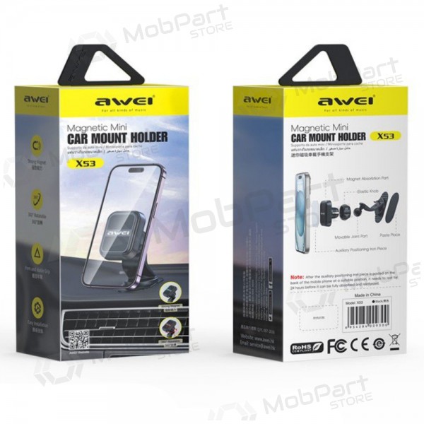 Tālruņa turētājs automobiļiem Awei X53 Magnetic (dashboard) melns