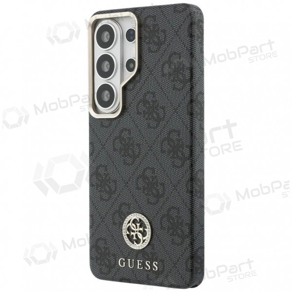 Samsung Galaxy S26 Ultra maciņš - Guess PU Leather 4G Strass Logo Gold Frame Magnetic (melns)