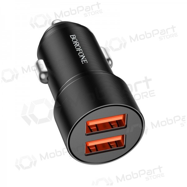 Lādētājs automobilinis Borofone BZ19B 2xUSB-A QC3.0 36W melns
