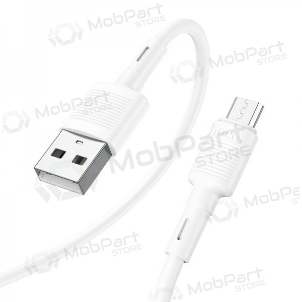 Micro USB kabelis Hoco X83 USB-A uz Micro USB 1 m balts