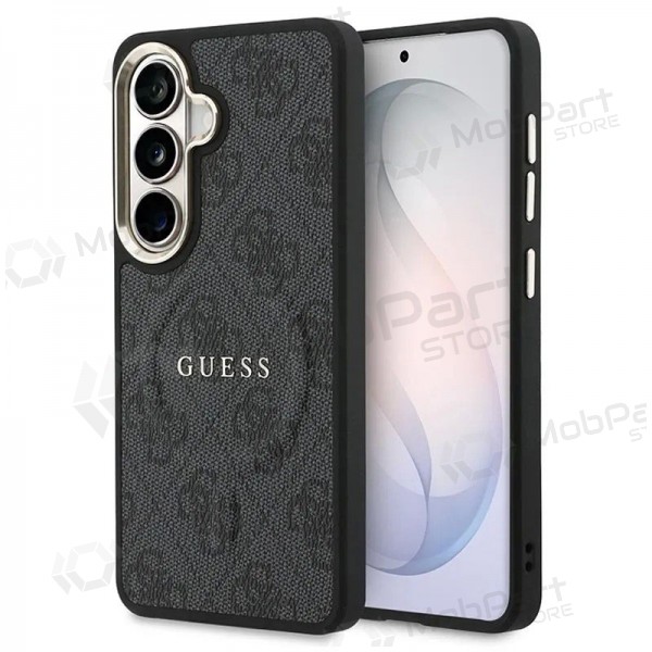 Samsung Galaxy S26 maciņš - Guess PU Leather 4G Gold Frame Magnetic (melns)