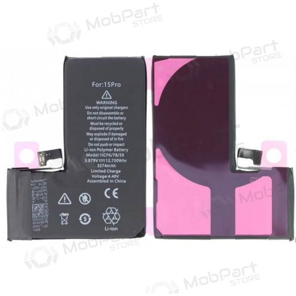Apple iPhone 15 Pro akumulators, baterija (Self-Diagnosable) (Premium)