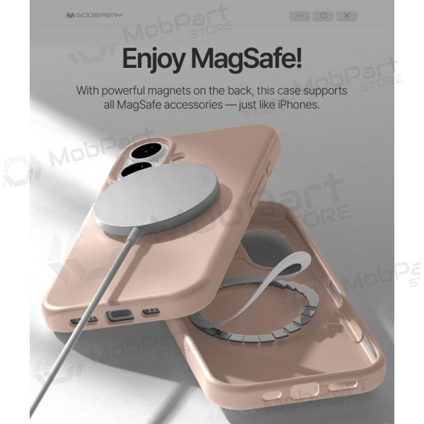 Maciņš / vāciņš Mercury Pure Magsafe Silicon Case Apple iPhone 17 rozā smilšu krāsa