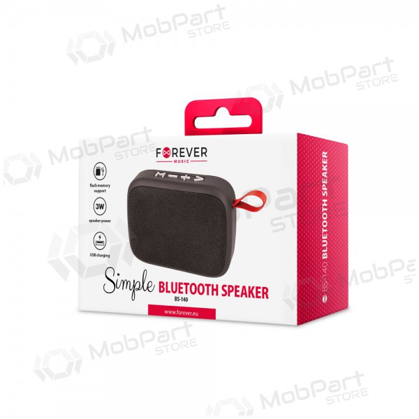 Bluetooth pārnēsājamais augšējais skaļrunis Forever Simple BS-140 (USB, microSD) (melns)