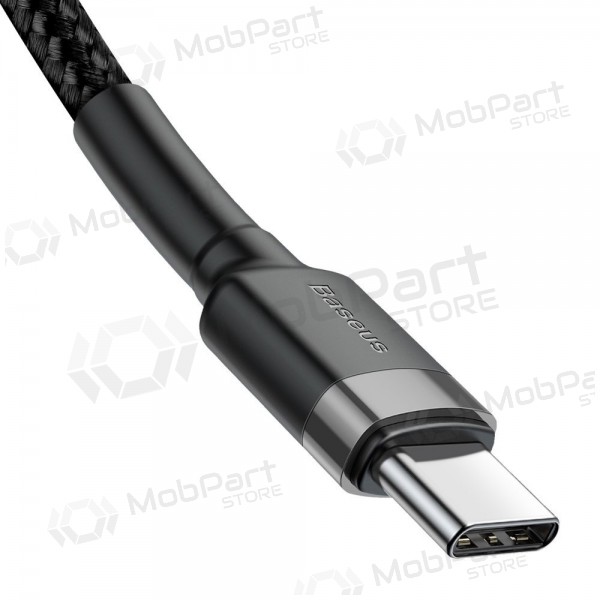 USB kabelis Baseus Cafule PD60W Type-C 2.0m pelēks-melns CATKLF-HG1