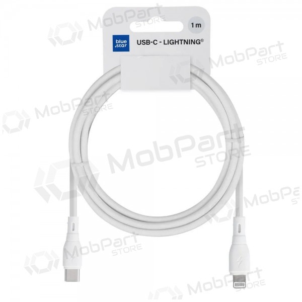Lightning kabelis Blue Star PJ72-18-3 USB-C uz Lightning 1 m balts