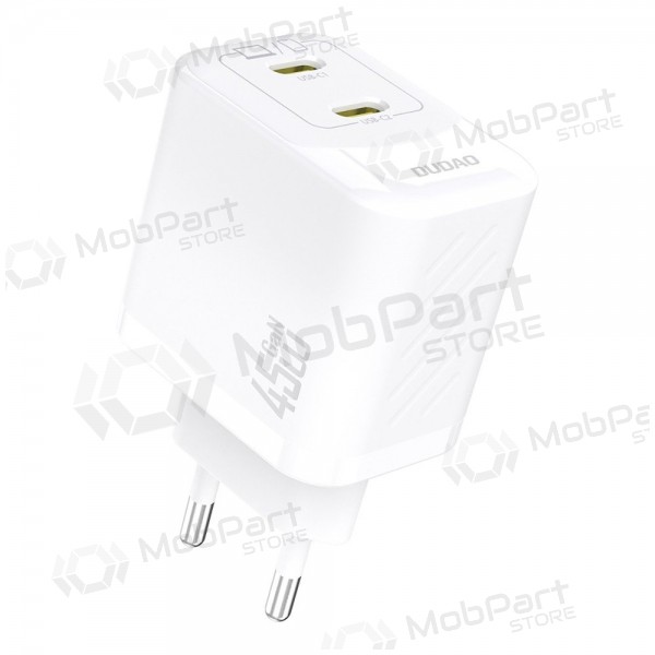 Tālruņa lādētājs Dudao A28P 45 W GaN 2x USB-C balts