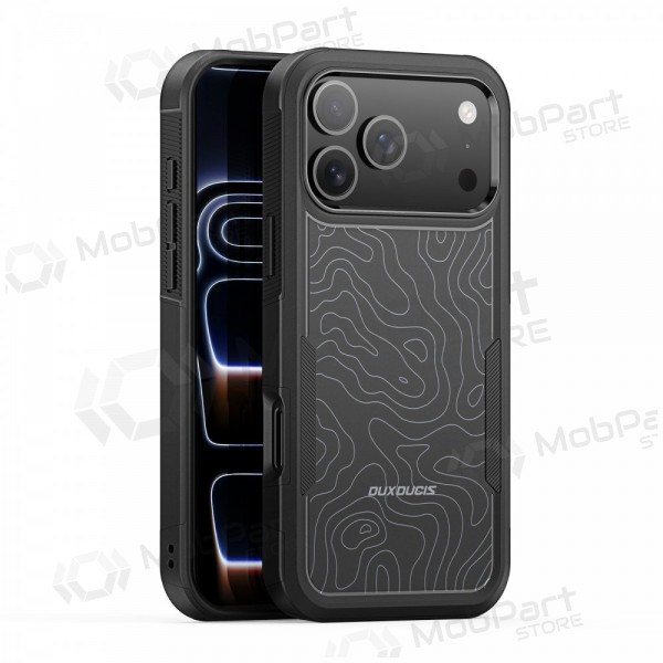 Apple iPhone 17 Pro Max, 18 Pro Max maciņš - Dux Ducis Shld melns (Contour Pattern)