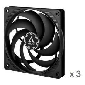 ARCTIC P12 Slim PWM PST korpuso ventiliatoriai, 4-pin, 120mm, juodi, 3 gab.