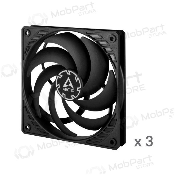 ARCTIC P12 Slim PWM PST korpuso ventiliatoriai, 4-pin, 120mm, juodi, 3 gab. ARCTIC P12 Slim PWM PST korpuso ventiliatoriai, 4-pin, 120mm, juodi, 3 gab.