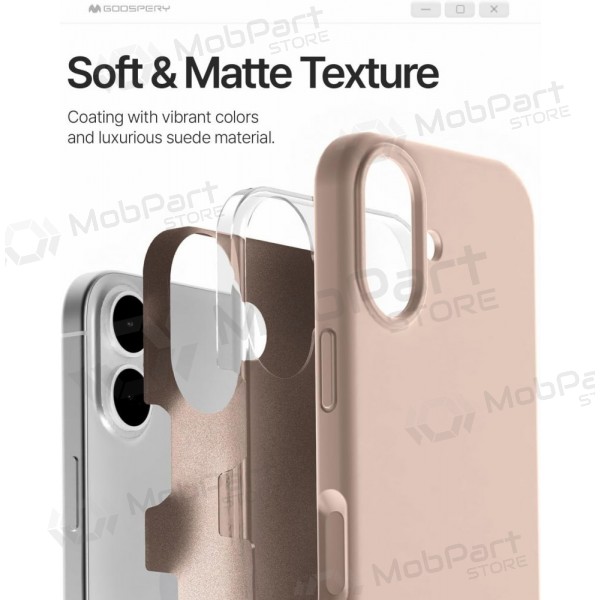 Maciņš / vāciņš Mercury Pure Magsafe Silicon Case Apple iPhone 17 rozā smilšu krāsa