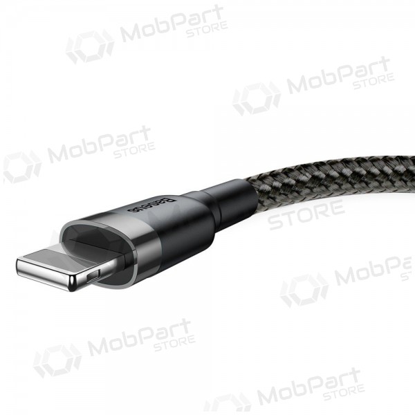 USB kabelis Baseus Cafule USB-A to Lightning 2.4A 1.0m pelēks-melns CALKLF-BG1