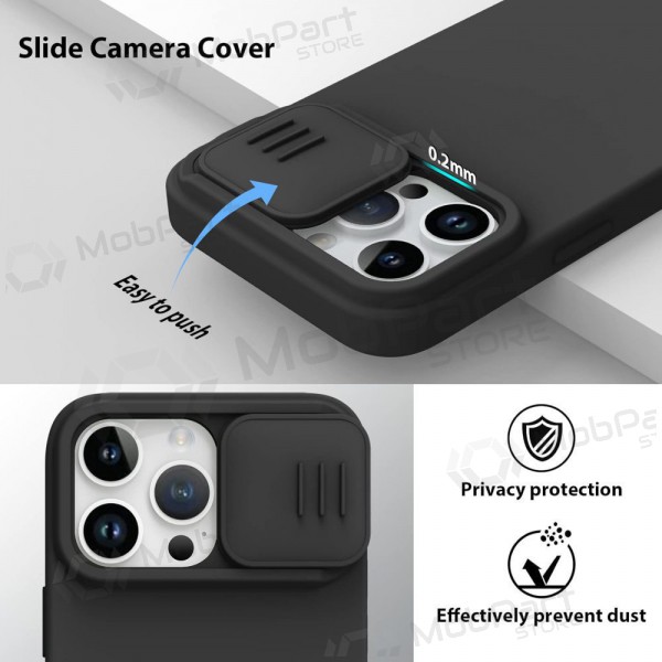 Apple iPhone 14 vāciņš „Nillkin Silicone“ (melns)