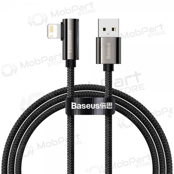 USB kabelis Baseus Legend Lightning 2.4A 1.0m (melns) CALCS-01