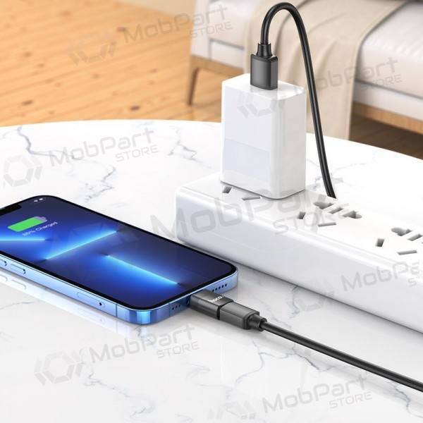 Adapteris Hoco UA17 Lightning to Type-C melns