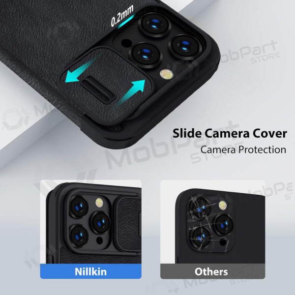 Apple iPhone 14 maciņš - Nillkin Leather (melns)