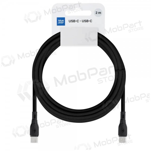 USB-C kabelis Blue Star PJ73-14-3 USB-C uz USB-C 2 m 60 W melns