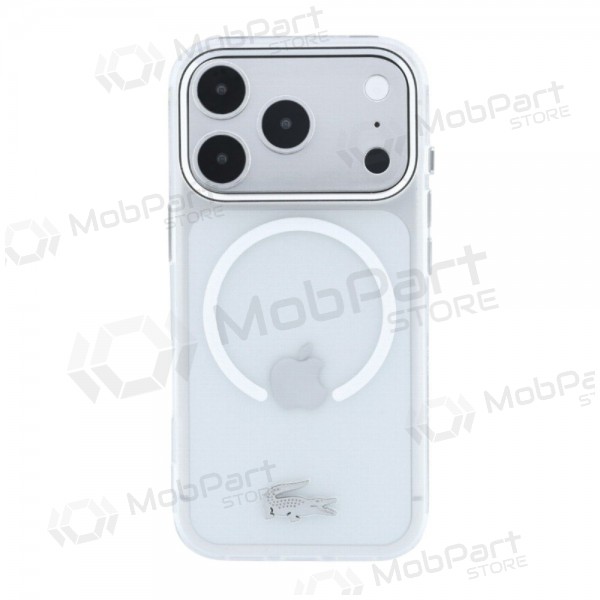 Apple iPhone 18 Pro maciņš - Lacoste IML Frosted Petit Pique Metal Logo MagSafe (caurspīdīgs)