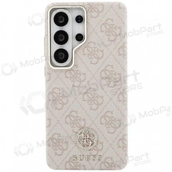 Samsung Galaxy S26 Ultra maciņš - Guess PU Leather 4G Strass Logo Gold Frame Magnetic (rozā)