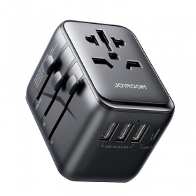 Universāls kelioninis lādētājs Joyroom JR-TCW01 3xUSB-A/USB-C melns