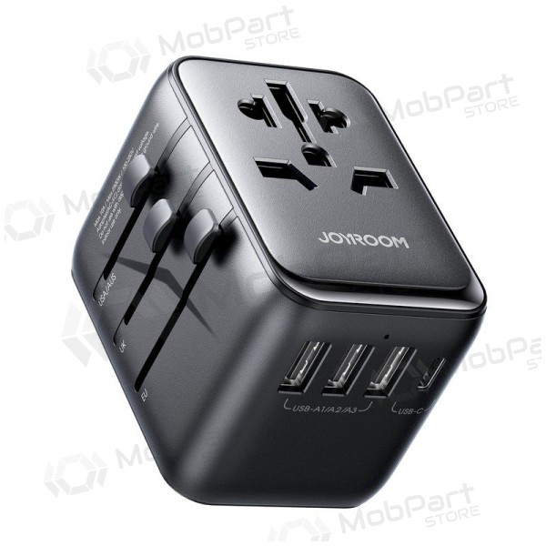 Universāls kelioninis lādētājs Joyroom JR-TCW01 3xUSB-A/USB-C melns