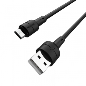 USB kabelis Borofone BX30 microUSB 1.0m (melns)